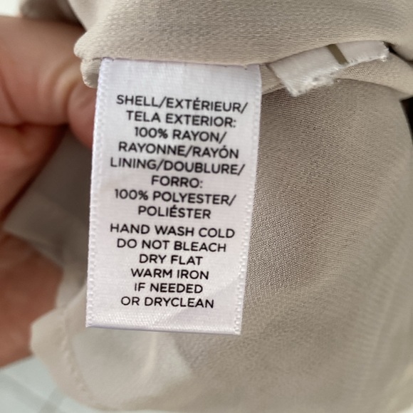 ANN TAYLOR LOFT geometric print dress elastic waist drawstring lined - Picture 2 of 3